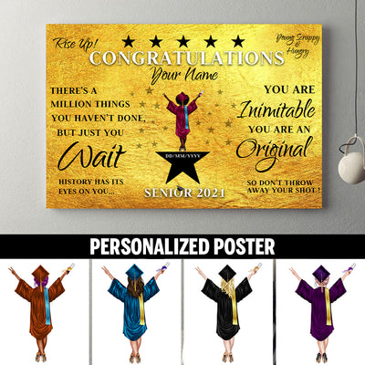 89Customized Personalized Poster Girl Rise Up Graduation 2021