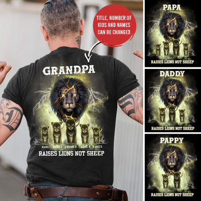 89Customized Papa Raises Lions Not Sheep Shirt