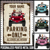 89Customized Personalized Printed Metal Sign Jeep Parking Only Dogs