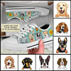 89Customized Campervan Hippie Dog Customized White Low Top Shoes