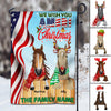 89Customized We Wish You Ameri Christmas Horses Personalized Garden Flag