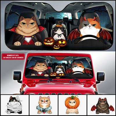 89Customized Halloween Cats Personalized Car Sun Shade
