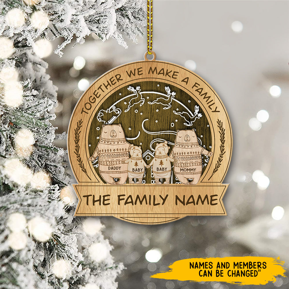 89Customized Bear Family Christmas Personalized Ornament