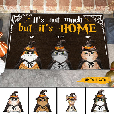 89Customized It's not much but it's home witch cats personalized doormat