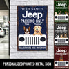 89Customized Personalized Printed Metal Sign Jeep Parking Dog