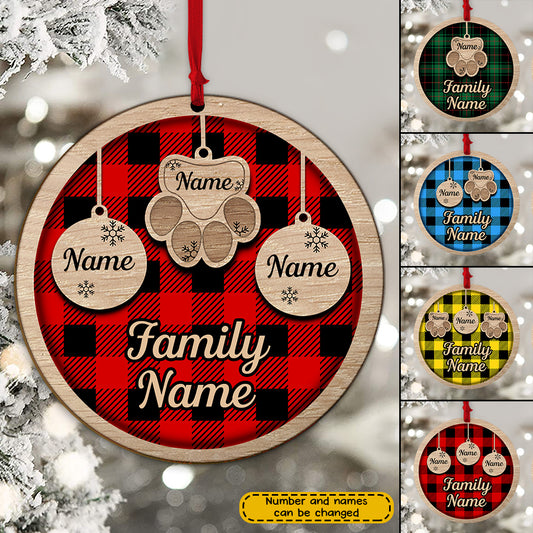 89Customized Happy Christmas Personalized Layered Wooden Ornament