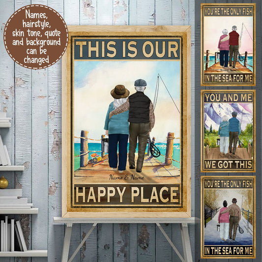 89Customized Baby Let's Go Fishing Old Couple Vertical Poster