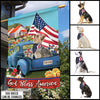 89Customized God bless America Truck Patriotic Dog Customized Garden Flag