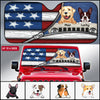 89Customized Jeep Dogs American Flag personalized car sun shade