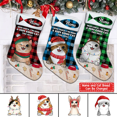 89Customized Dear Santa, I've Been A Very Good Cat This Year Cat Lover Personalized Christmas Stocking