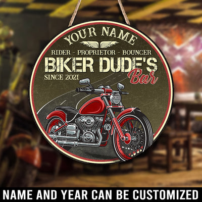 89Customized Biker dude's bar Customized Wood Sign