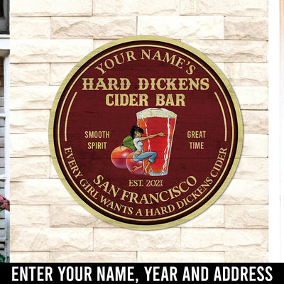89Customized Dickens Cider bar personalized wood sign