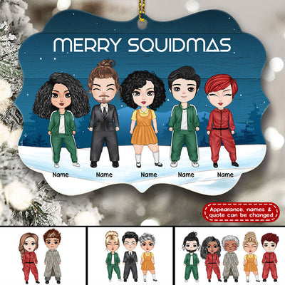 89Customized Merry Squidmas Personalized One Sided Ornament