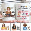 89Customized Never underestimate an old woman with cats & sewing skills Personalized Mug