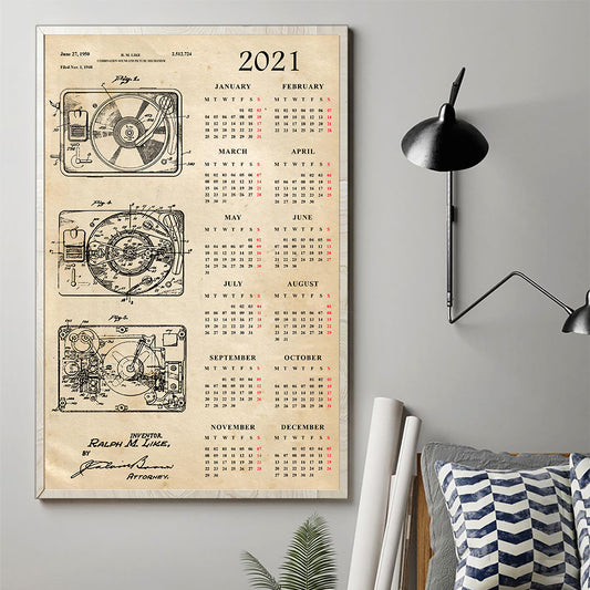 Vinyl Record 2021 Calendar Poster