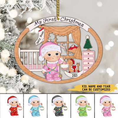 89Customized Baby's First Christmas Personalized One Sided Ornament
