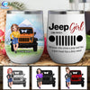 89Customized Jeep girl woman who owns a jeep and has a pure heart but a dirty mind Personalized Wine Tumbler
