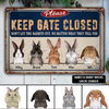 89Customized Keep Gate Closed Funny Rabbits Personalized Printed Metal Sign