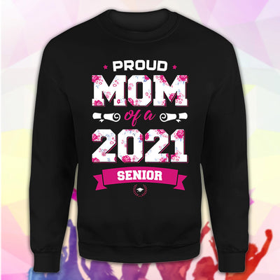 89Customized 2D Shirt Senior Proud Mom Floral