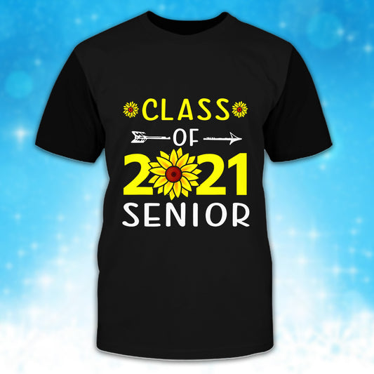 89Customized 2D Shirt Senior Class 2021 Sunflower