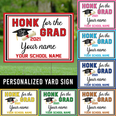 89Customized Personalized Yard Sign Honk For Grad 2021