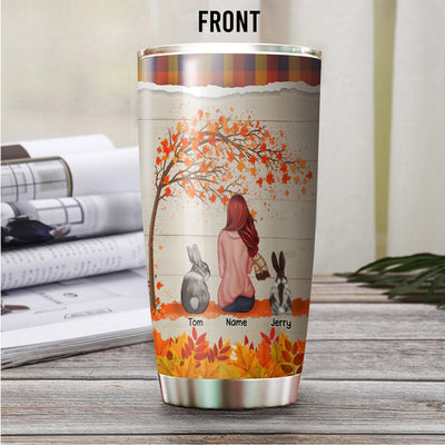 89Customized Just a girl Who loves Rabbits and Fall Personalized Tumbler