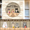 89Customized Cat Backyard Bar Grill Personalized Wood Sign