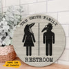 89Customized Horror Family restroom personalized wood sign