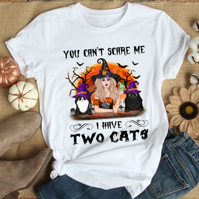 89Customized You Can't Scare Me I Have Two Cats Shirt