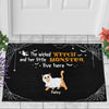 89Customized The wicked witch and her little monsters live here Cat Lovers Personalized Doormat