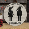 89Customized Horror Family restroom personalized wood sign