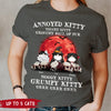 89Customized Annoyed Kitty Touchy Kitty Grouchy Ball of Fur Cat Lovers Personalized Shirt