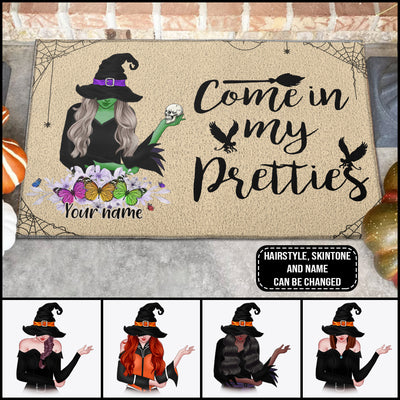 89Customized Come in my pretties witch personalized doormat