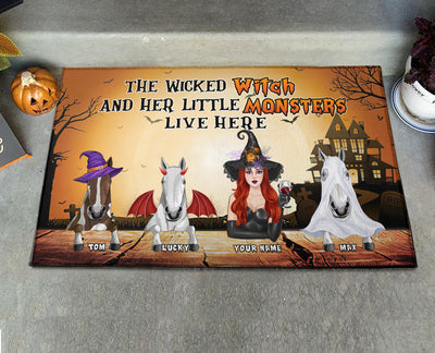 89Customized The Wicked Witch And Her Little Monster Horses Live Here Personalized Doormat