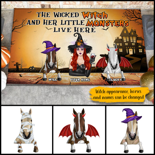 89Customized The Wicked Witch And Her Little Monster Horses Live Here Personalized Doormat