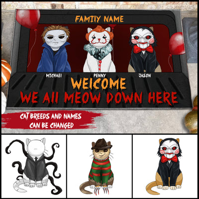 89Customized Welcome We all meow down here Doormat
