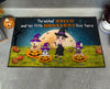 89Customized The wicked witch and her little monsters live here dog and witch 2 Customized Doormat