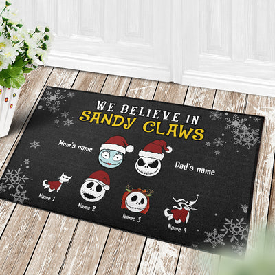 89Customized We believe in Sandy Claws personalized doormat