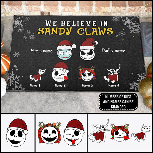 89Customized We believe in Sandy Claws personalized doormat