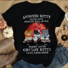 89Customized Annoyed Kitty Touchy Kitty Grouchy Ball of Fur Cat Witch Shirt