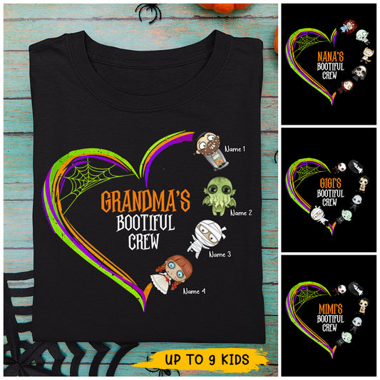 89Customized Grandma's bootiful crew heart halloween 2 personalized shirt