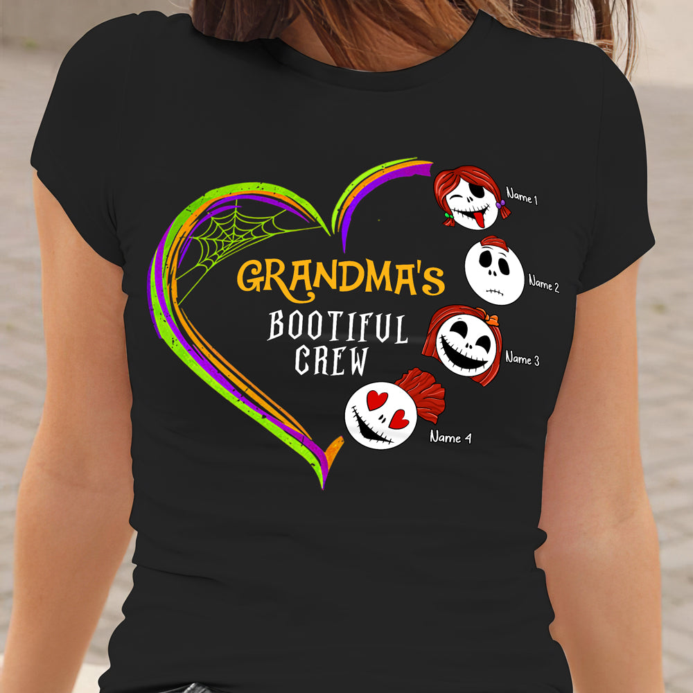 89Customized Grandma's bootiful crew heart halloween 3 personalized shirt