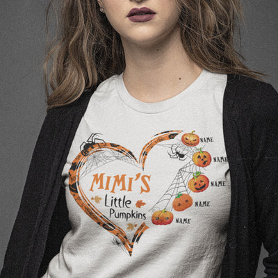 89Customized Mimi's little pumpkins halloween heart personalized shirt