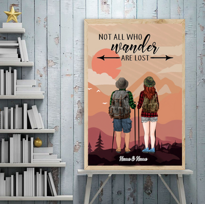 89Customized hiking couple Personalized poster