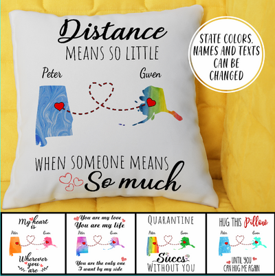 Long Distance Couple Pillow