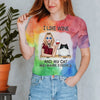89Customized I Like Wine And My Cat And Maybe 3 People Personalized Tie-Dye Tshirt