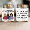 89Customized Outnumbered dad with a Shovel and an Alibi personalized candle
