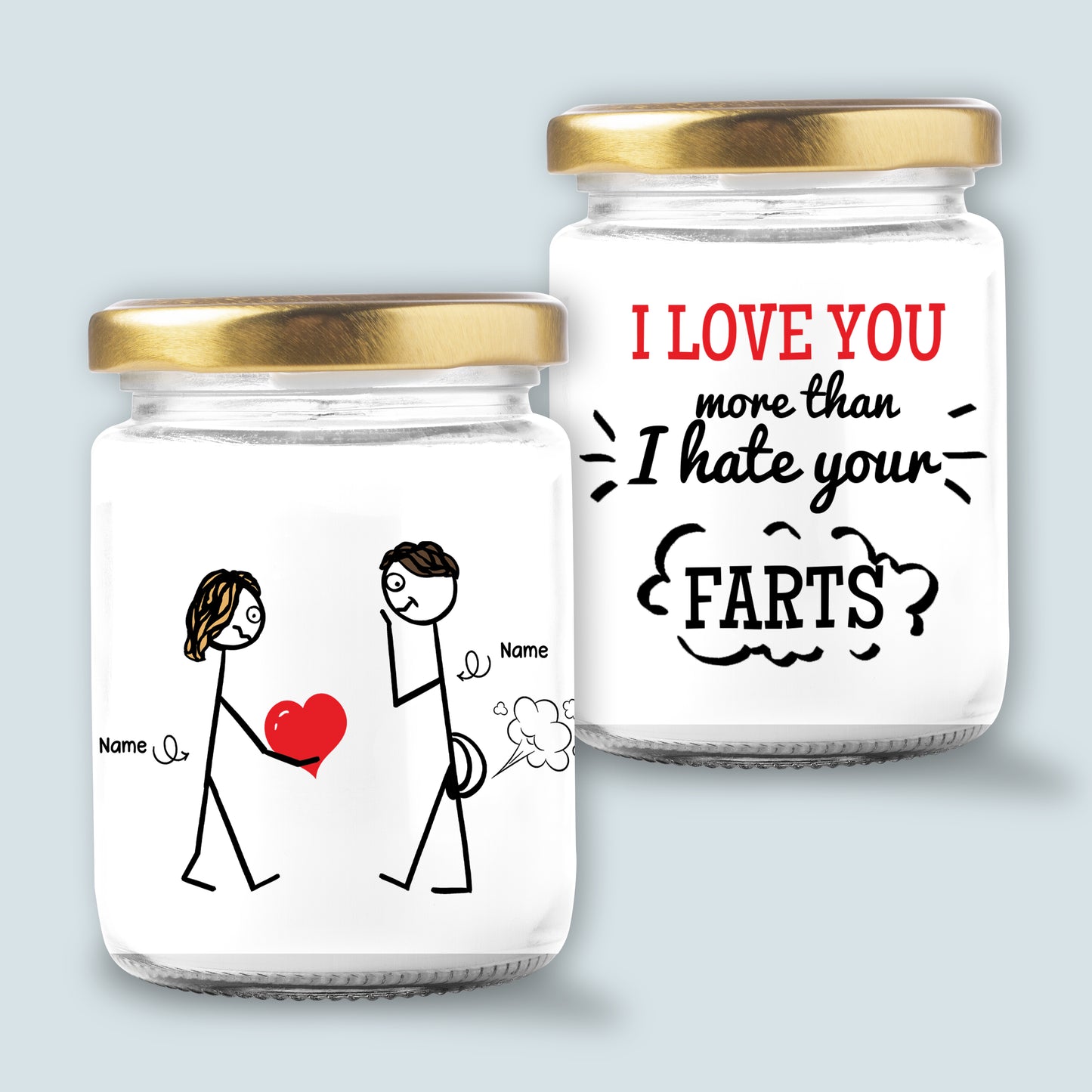 89Customized Funny Fart Couple Personalized Candle