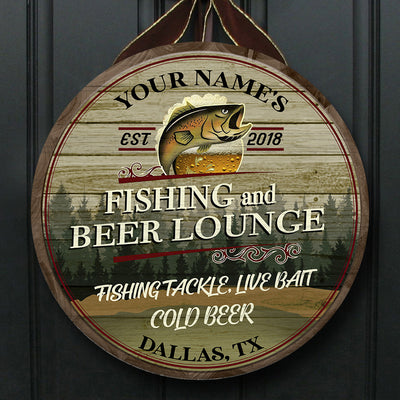 89Customized Fishing and Beer Lounge Customized Wood Sign