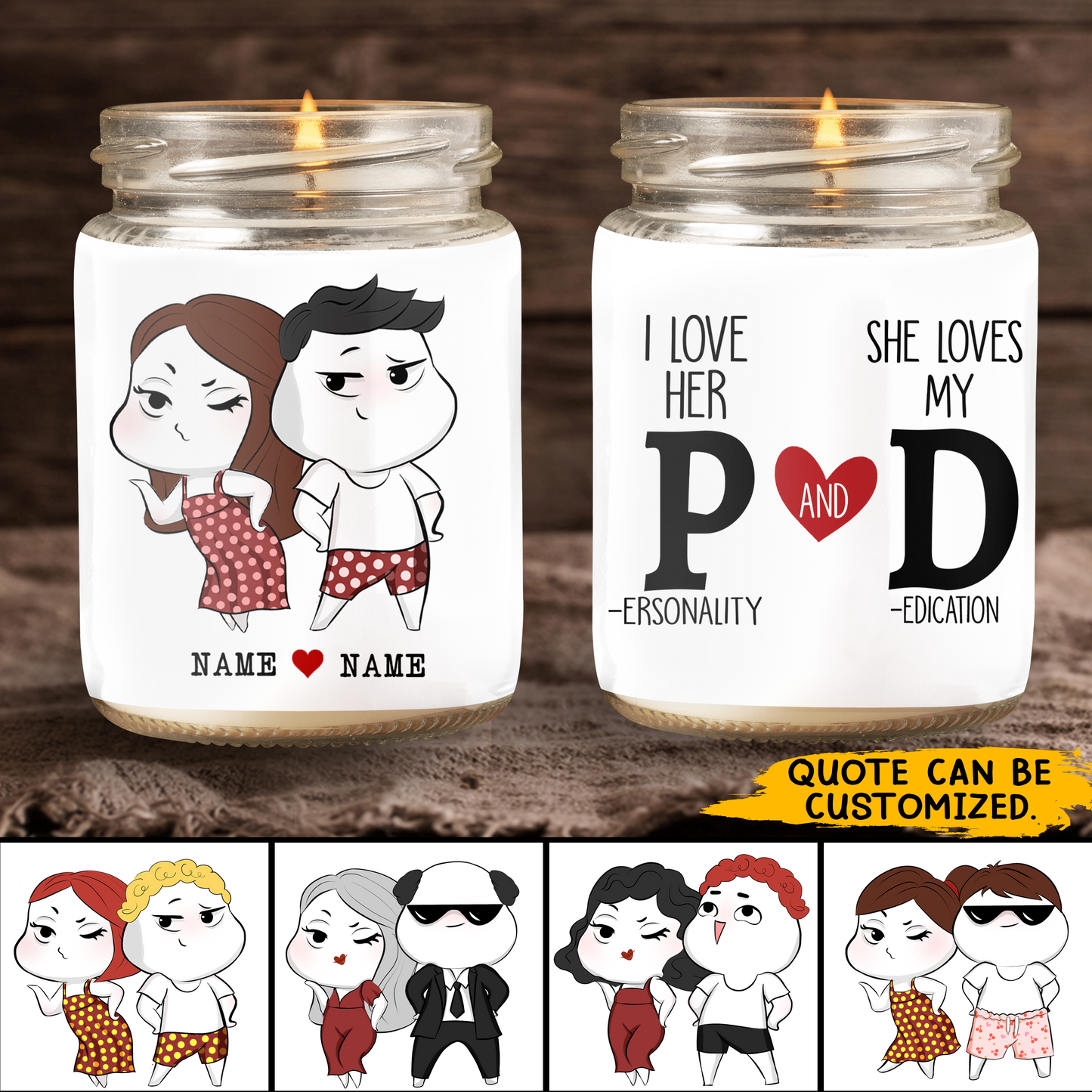89Customized Funny and Naughty Gift for Him Gift for Her Couple Personalized Candle